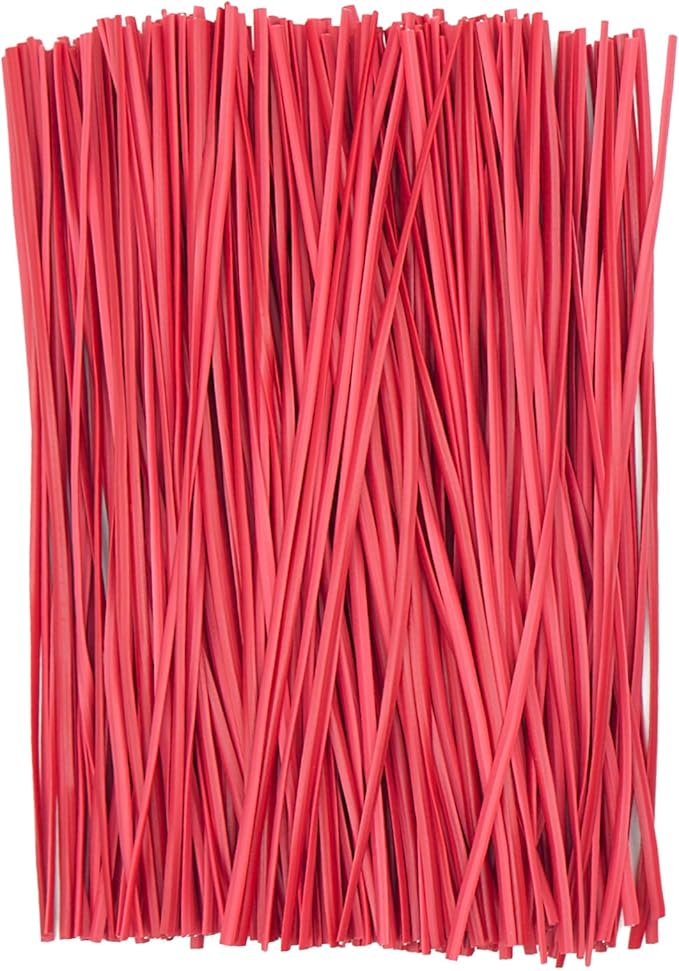 Red Plastic Twist Ties Bulk, 6 Inch Reusable Twist Ties Garden Ties for Plants, 500 Pcs Metallic Twist Ties for Bread Bags, Vines and Wrapping Cords, Christmas Decor