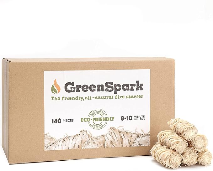 Natural Fire Starters for Grill, Smoker, Pizza Oven,BBQ,Fireplace, Wooden & Pellet Stove, Fire Pit, Long Burn, Waterproof,All Weather, Safe for Indoor/Outdoor Use (140 Pcs)