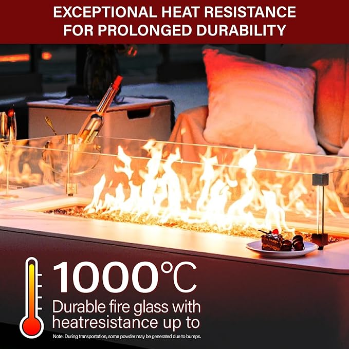 NUPICK 5 Pound Fire Glass, 1/2 Inch Shiny Fire Pit Glass, Tempered Firepit Glass Rock for Propane or Natural Gas, Glass Rocks for Fire Pit Table, Fireplace Glass for Landscaping, Red