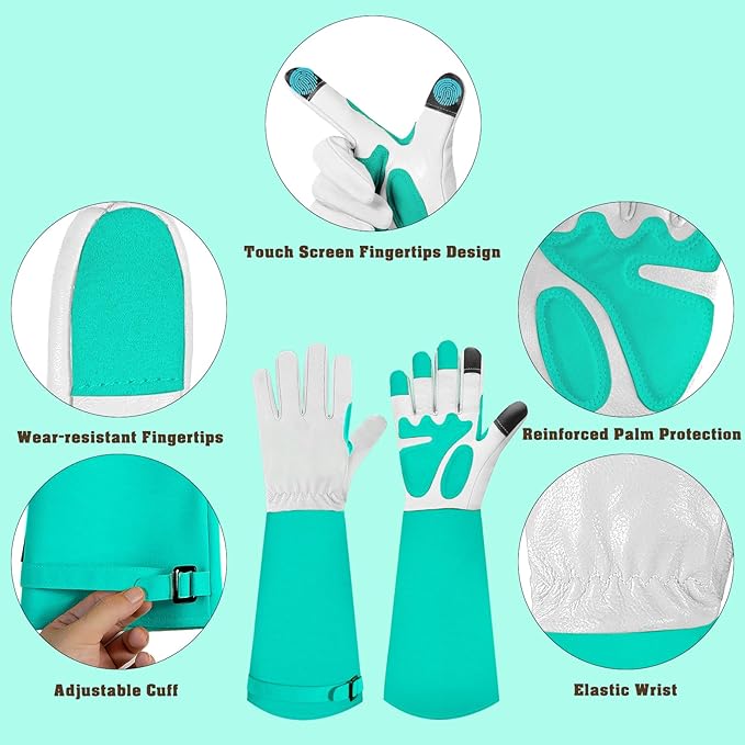 Long-Gardening-Gloves for Women/Men - Thorn Proof Rose Pruning Gloves Heavy Duty Gauntlet, Best Garden Gifts for Gardener-S