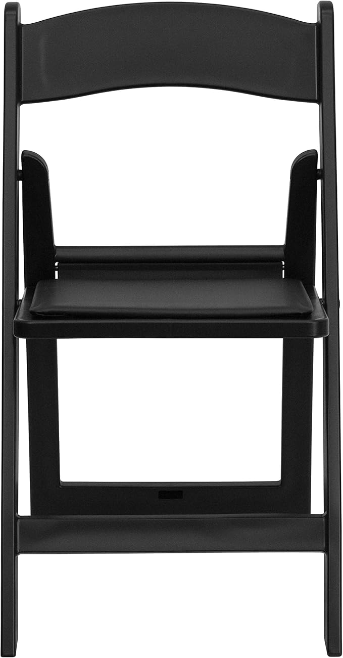 Flash Furniture Hercules™ Series Folding Chair - Black Resin – 1000LB Weight Capacity Comfortable Event Chair - Light Weight Folding Chair