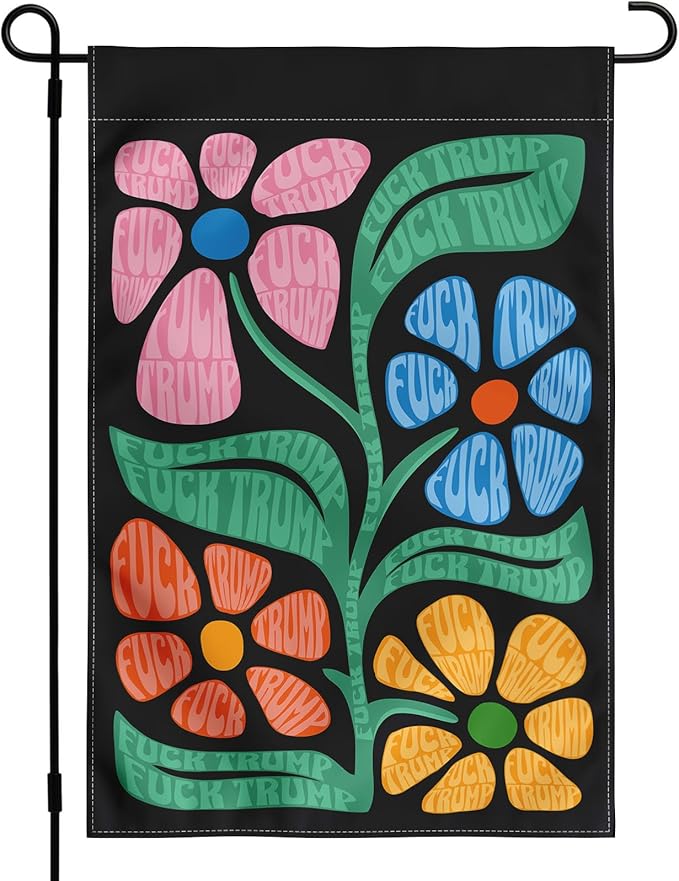 Resist Garden Flag 12x18 Inches - Double sided floral design subtle anti protest logo courtyard outdoor terrace windows porch (Garden)
