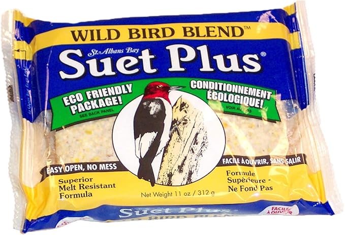 Suet Feeder and Suet Cakes for Wild Birds | 5 Flavors of Suet Cakes for Wild Birds | 11 Ounces Each