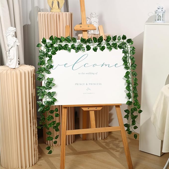 CEWOR 10 Pack Artificial Vines for Room Decor, Artificial Ivy Greenery Garland Fake Vines Hanging Plants Backdrop, Faux Green Leaves for Home Bedroom Wall Decoration