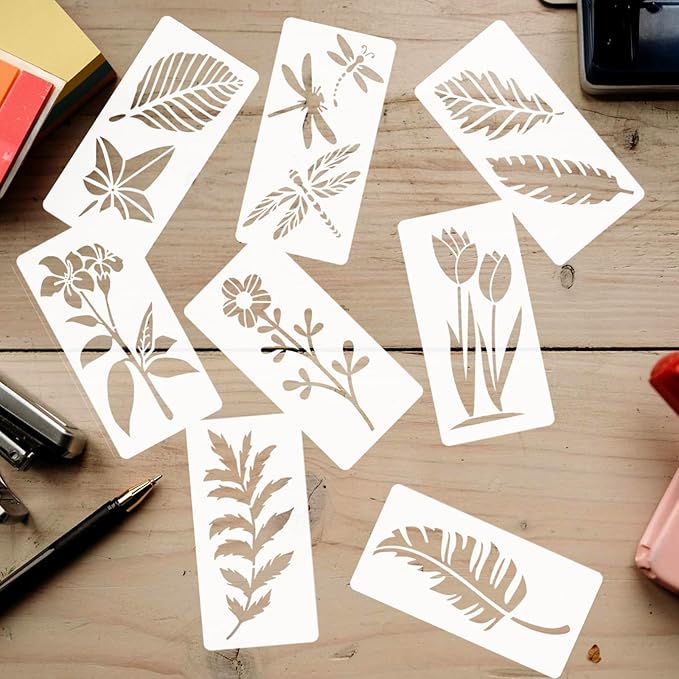 28 Pieces Stencils for Painting Leaves Plants Templates Flower Craft Stencil Reusable Plastic DIY Drawing Template Tropical Stencils for Paint on Wood Wall Rock Home Decor