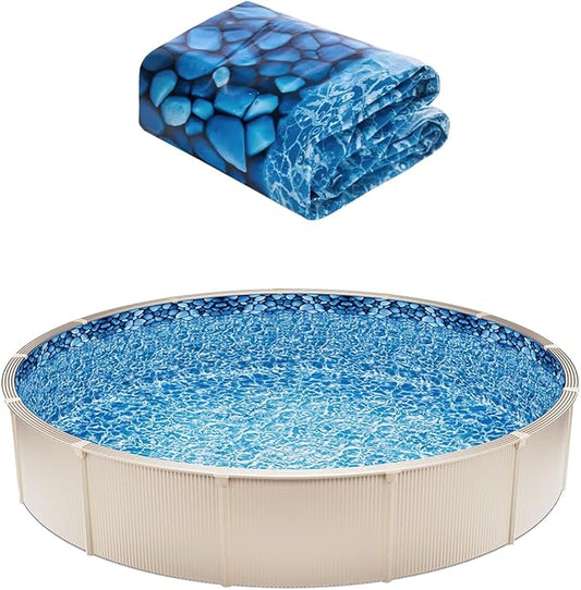 VEVOR 18-ft Round Above Ground Pool Liner, Unibead Pool Liners, Standard Gauge, 52inch Wall Height, Designed for Steel Sided Above-Ground Swimming Pools