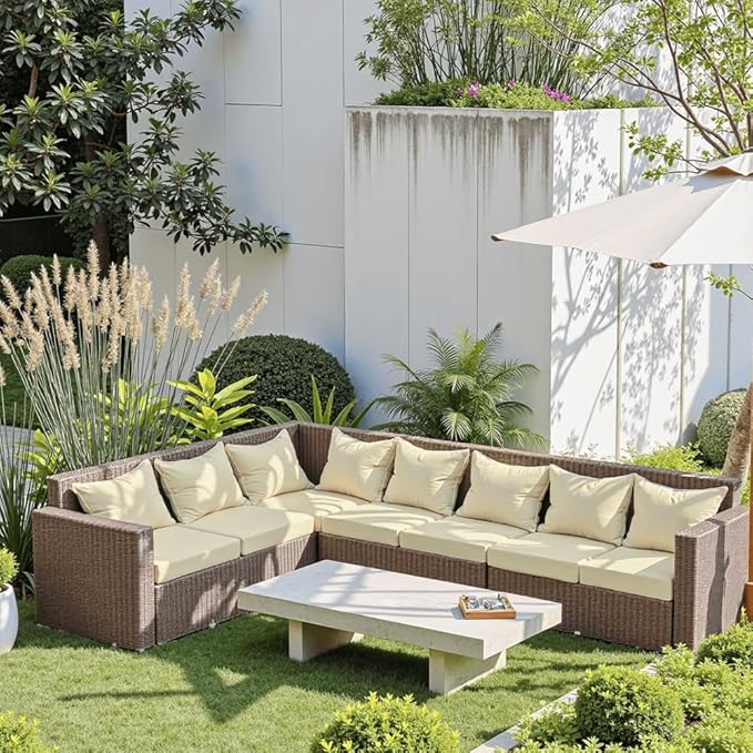 Outdoor Seat Cushion Set 22 x 24 x 4 Inch, Waterproof & Fade Resistant Patio Furniture Cushions with Removable Cover and Ties, Thick Deep Seating Pads for Outside Chair Sofa Couch, Yellow
