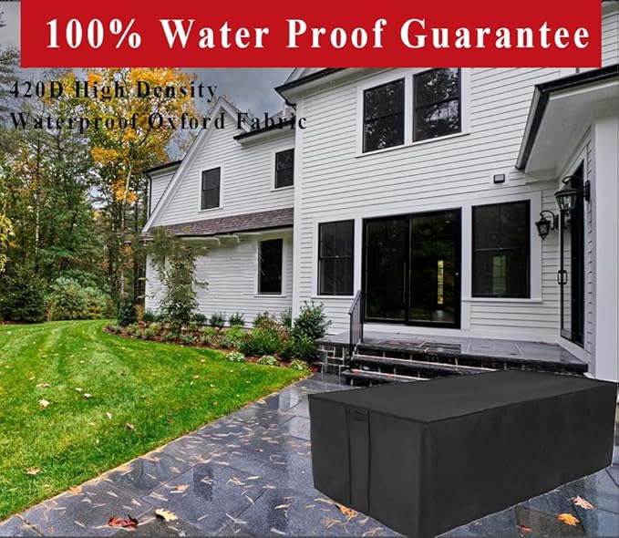 Fire Pit Cover Rectangular 42 Inch,Propane Gas Fire Pit Table Cover,Outdoor Waterproof Firepit Table Cover - 42 x 21 x 15 Inch