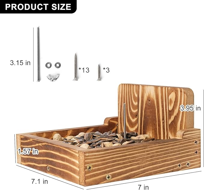 Durable Squirrel Feeder Outside, Squirrel Feeders for Outdoors, Chipmunk Feeder for Patio, Lawn, Garden, Squirrel Food for Backyard Squirrels Holds Corn Cobs, Peanut (Light Brown, Medium)