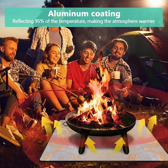 UBeesize 48x40 Inch 4-Layer Grill Mat, Heavy Duty Under Grill Mat for Charcoal & Gas Grills, Fire Pit Mat, Deck Protector, Heat Resistant to 2000°F, Waterproof Oil Proof, Reusable & Easy to Clean