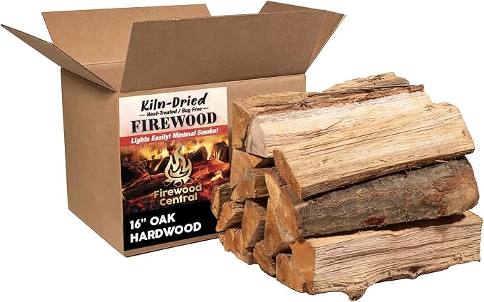 Kiln-Dried PA Oak – 16” Splits (Approx. 38 lb) – Bold Smoking Wood for Cooking, Grilling, BBQ & Fire Pits – Easy Light, Low Smoke, USA-Sourced