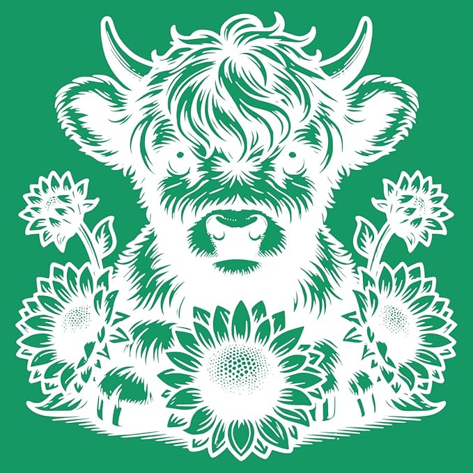 DGAGA Sunflowers Silk Screen Stencils Self Adhesive Cow Screen Printing Stencil Reusable Mesh Stencils Spring Chalk Transfers for Chalk Paste Paint on Wood Signs,Fabric,DIY Garden Decor,Farmhouse Art