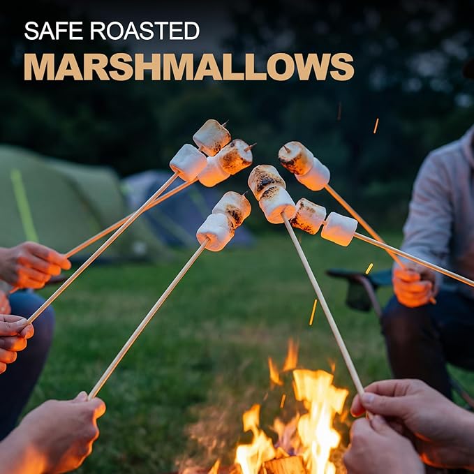 Suclain Marshmallow Roasting Sticks Long 5mm Thick, Smores Sticks Bamboo Skewers BBQ Kabob Grilling Barbecue Roasting Camping for Outdoor Fire Pits Campfires (36", 800 Pcs)