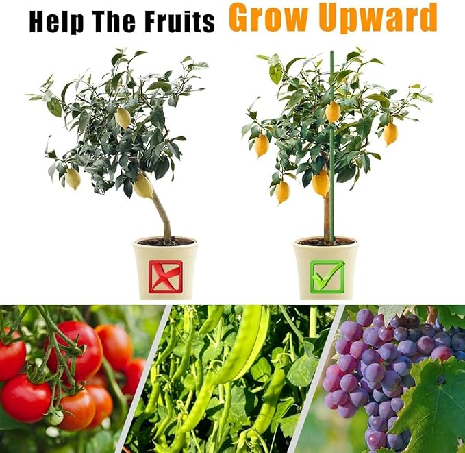 Garden Stakes 48 Inches Heavy Duty Steel Tomato Stake, Plastic Coated Support for Securing Trees, Climbing Plants, Cucumber, Beans, Pack of 20