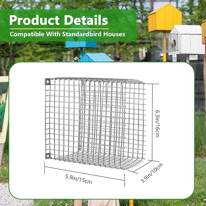 2Pcs Bluebird House Protector Guards, Stainless Bird House Entrance,Designed for The Secure of Eastern Bluebird Homes and Their Chicks (Square)