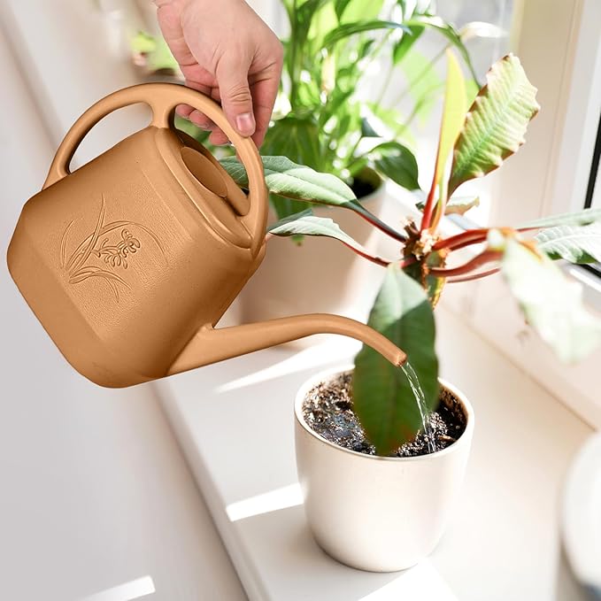 ZXJ Strength Plant Watering Can - for Indoor and Outdoor Home Garden Plants - with Long Spout - Copper Color - 1/2 Gallon