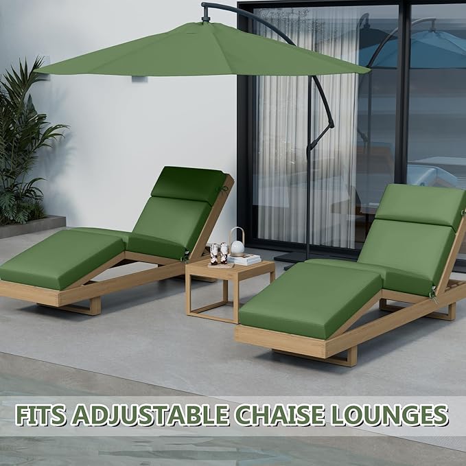 4 Pcs Chaise Lounge Cushions Outdoor, 80 x 26 x 4 Inch Lounge Chair Cushions for Outdoor Furniture - Waterproof Lounge Patio Replacement Cushion, 4In Fade-Resistant ThickPatio Chaise Lounge Cushion