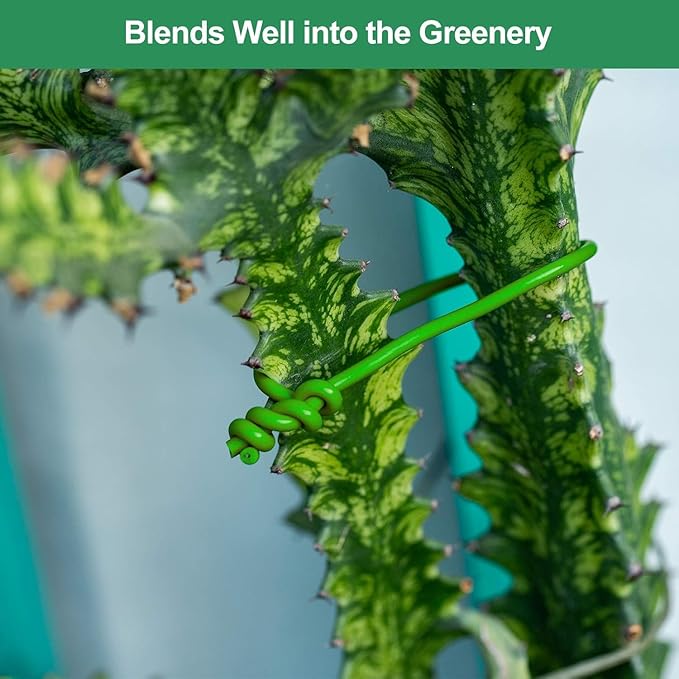 Soft Plant Tie for Plant Support, Φ3.5mm 164ft Reusable Garden Twist Ties Heavy Duty Garden Wire Green Plant Twist Tie for Plant Vines, Stems & Stalks and Home Organization