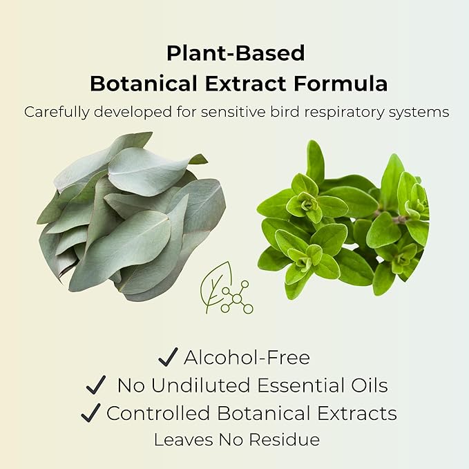 Eucalyptus and Thyme Extract Bird Bath Spray I Special Herbal Formula for Vibrant and Healthy Feathers I Suitable for All Birds - 8 Fl Oz.