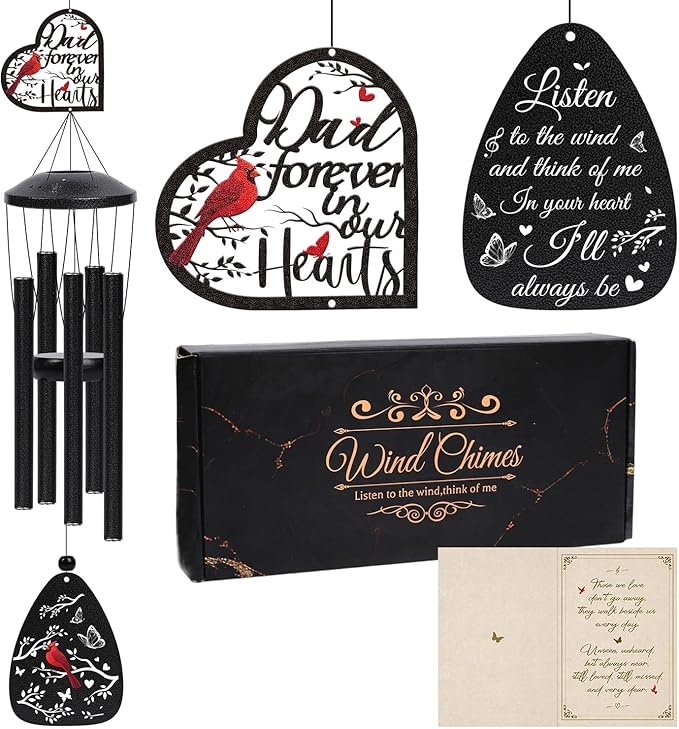 Sympathy Gifts for Loss of Dad - Memorial Wind Chimes for Loss of Father Sympathy Bereavement Gift in Memory of Dad Father Memorial Wind Chimes for Outdoor Garden Patio Condolence