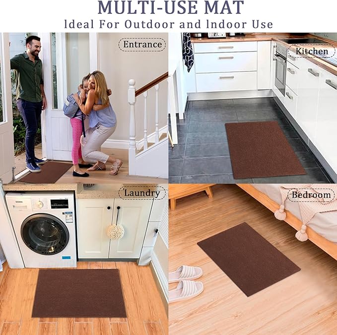 AAZZKANG Blank Doormat Outdoor Entrance Non Slip Front Door Mat 2-Pack Ultra Absorb Mud Easy to Clean Multi-Purpose Carpet for Patio,Garden,Home,Pet