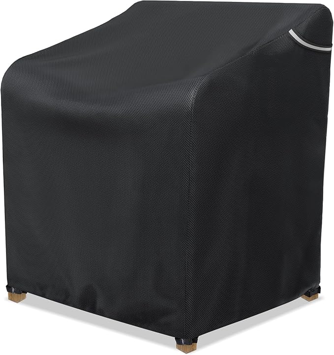 AKEfit Patio Chair Covers for Outdoor Furniture Waterproof 1 Pack,Heavy Duty Outdoor Chair Covers Waterproof for Lawn Lounge Seat, Wicker, Adirondack&Rocking Chairs,Black-28Wx36Dx47H inches