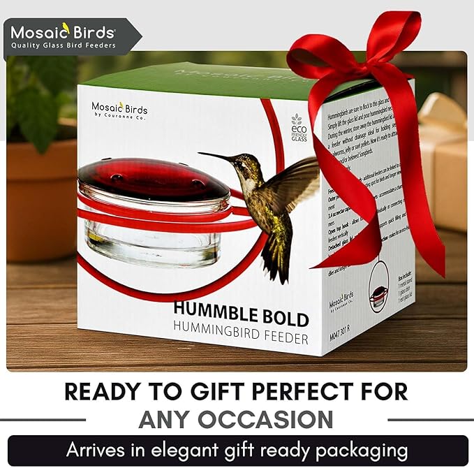 Hummingbird Feeder for Outdoors Hanging, 3.4 OZ Hummingbird Feeders, Glass Bowl with 4 Feeding Ports, Leak Proof Lid & Circular Perch, Bird Feeder (3, Black)