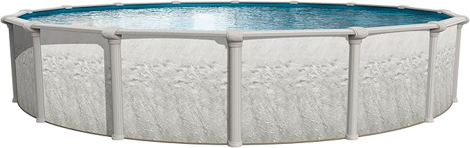 Lake Effect Pools 'Antigua' 24 ft Round Above Ground Swimming Pool | 52 Inch Steel Sided Walls | Kit Includes: 25 Gauge Overlap Liner & Widemouth Skimmer