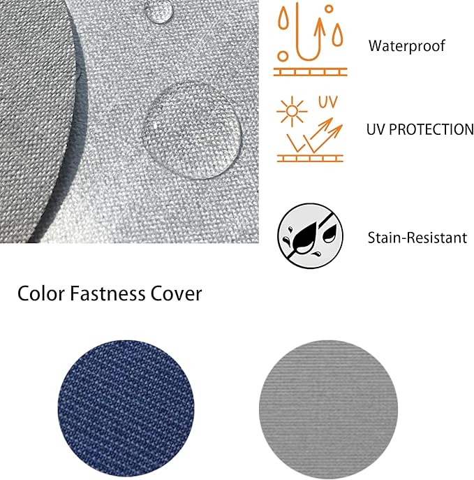 Goodgoods 22x24 inch Outdoor/Indoor Deep Seat Patio Cushions Set of 2 Resilient Foam Filling Water-Proof Stain-Resistant UV Resistant Weather Resistant Deep Seat Bottom Light Gray