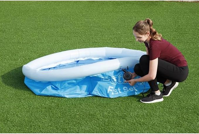Bestway Fast Set 6 Foot x 20 Inch Round Inflatable Above Ground Outdoor Swimming Pool with 248 Water Capacity and Repair Patch, Blue (Pool Only)