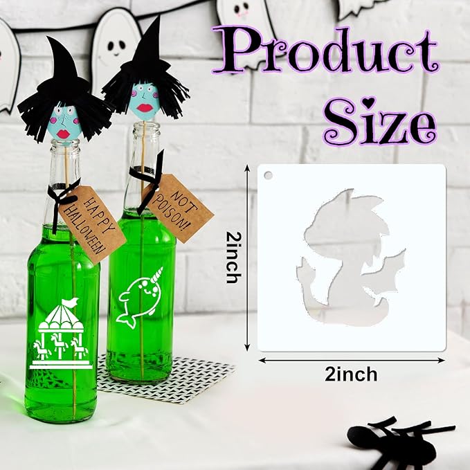 Fainne 100 Pcs 2 Inch Stencils Small Stencils for Painting on Wood Reusable Painting Templates Crafts for DIY Scrapbook, Wood, Wall, Fabric, Rock, Chalkboard, Sign(Girls Theme)