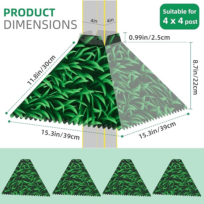 MIXXIDEA Squirrel Baffle for Bird Feeder Pole, Metal Pole Mount Bird House Guard, Squirrel Baffle for 4x4 Post (Green)