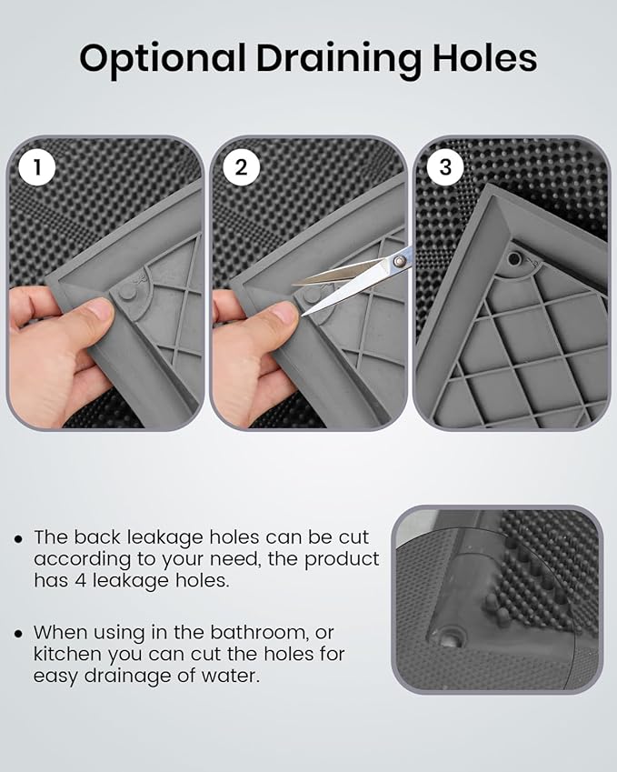 Long Front Door Mat for Outside Entrance 35.5"x17" – Anti-Slip Dirt-Trapping Waterproof Rubber Indoor & Outdoor Mat with Textured Surface for Entryway - Heavy Duty All Weather Doormat – Grey
