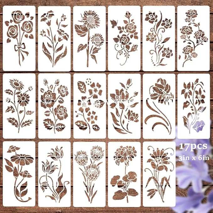 Garden Fence Large Flower Stencils - Reusable Floral Stencil DIY Decoration for Painting on Wood Walls Pattern, Jumbo Sunflower Yard Spray Paint Big Crafts Floor Stencils (CP-10)