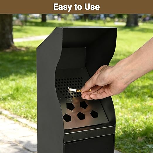 lukar Galvanized Steel Outdoor Trash Butt Disposal Receptacle with Removable Inner Bucket, Commercial Trash Can for Restaurants Offices Yards Warehouses Home