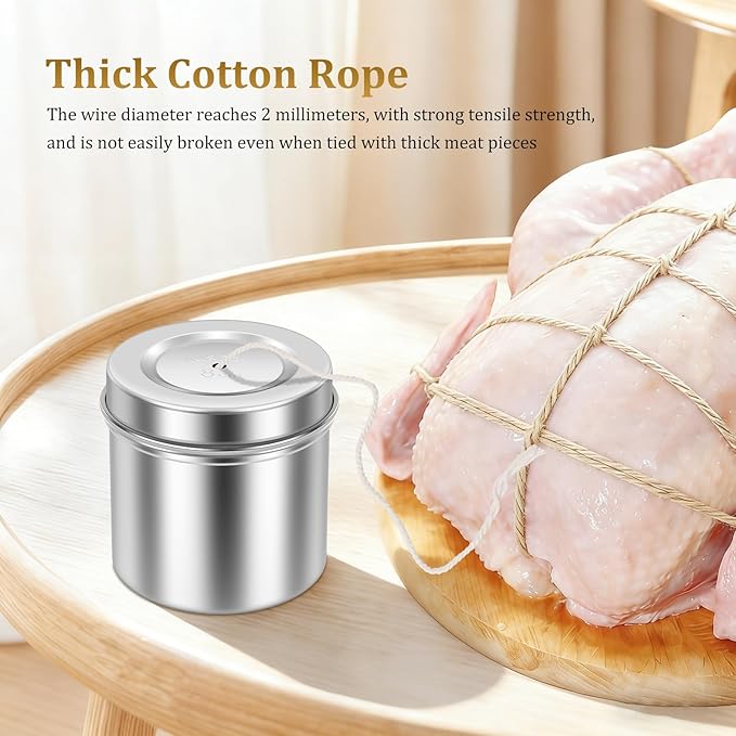 2 Pcs Cotton String Balls Cooking Strings Garden Twine Kitchen Butchers Twine for Meat Tying Baking Roasting DIY Project Craft Art
