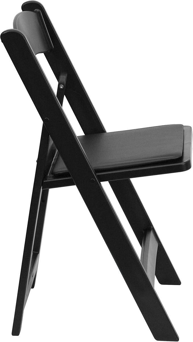 Flash Furniture Hercules™ Series Folding Chair - Black Resin – 1000LB Weight Capacity Comfortable Event Chair - Light Weight Folding Chair