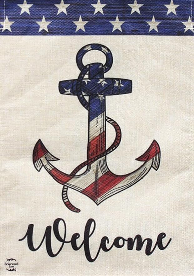 Briarwood Lane American Anchor Summer Burlap Garden Flag