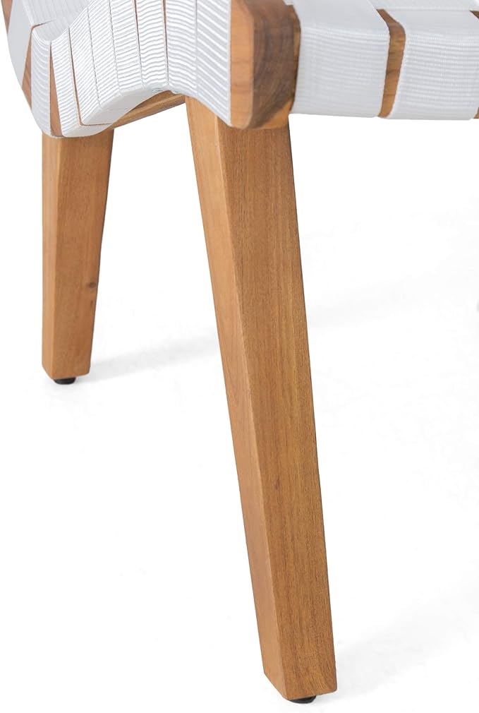 Christopher Knight Home Charlotter Outdoor Lounge Chair, White + Teak