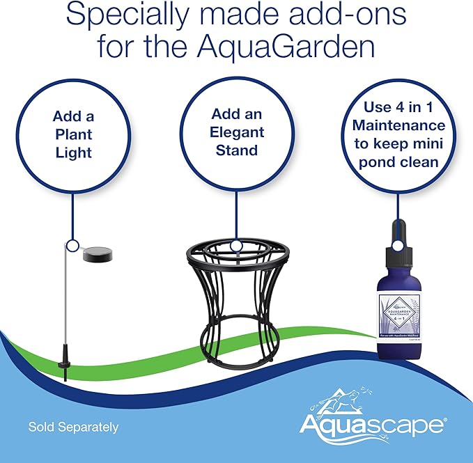 Aquascape Pond and Waterfall Kit AquaGarden Container Water Garden, Steel Gray