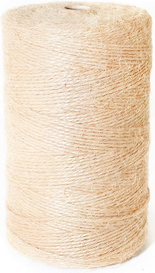 2MM Natural Jute Twine String — 1100Ft Brown Durable Jute Rope, Used for Hand Crochet, Climbing Plant, Gardening Flowers, Home Decorations, Art Crafts Gift Packaging, Weddings, Christmas