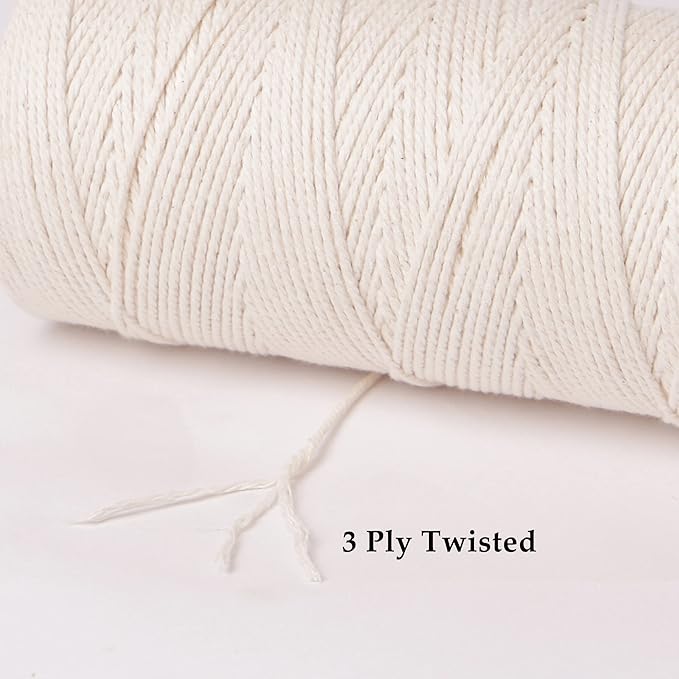 656ft Butchers Cotton Twine String 2mm Cooking Twine Food Safe for Bakers, Meat and Roasting, Gift Wrapping, Crafting & Knitting
