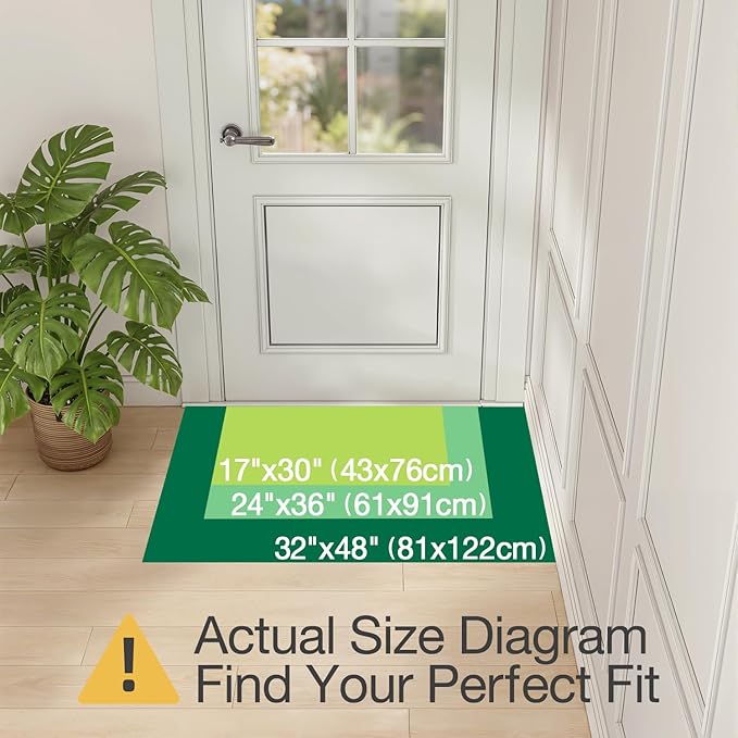 LUMI Ultra Thin Indoor Door Mat for Entrance 24"x36", Non Slip Entryway Mat, Low Profile Doormat, Unique Herringbone Design Carpet for Inside, Patio, Porch, Gray