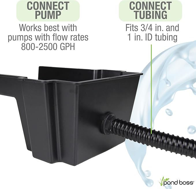 POND BOSS Waterfall Spillway, 8 inch Wide Weir, Waterfall Box, Smooth Flow, Durable Construction, Easy to Install, Great for Waterfalls, Pondless Water Features and Streams (Pack of 2)