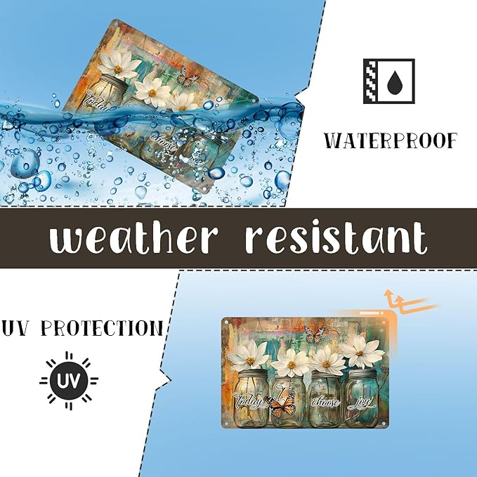 Today I Choose Joy Vintage Metal Signs Funny Tin Sign Retro Indoor Outdoor Wall Decor for Home Office Bar Cafe Pub Garden Yard Garage Patio Porch 8×12 Inch