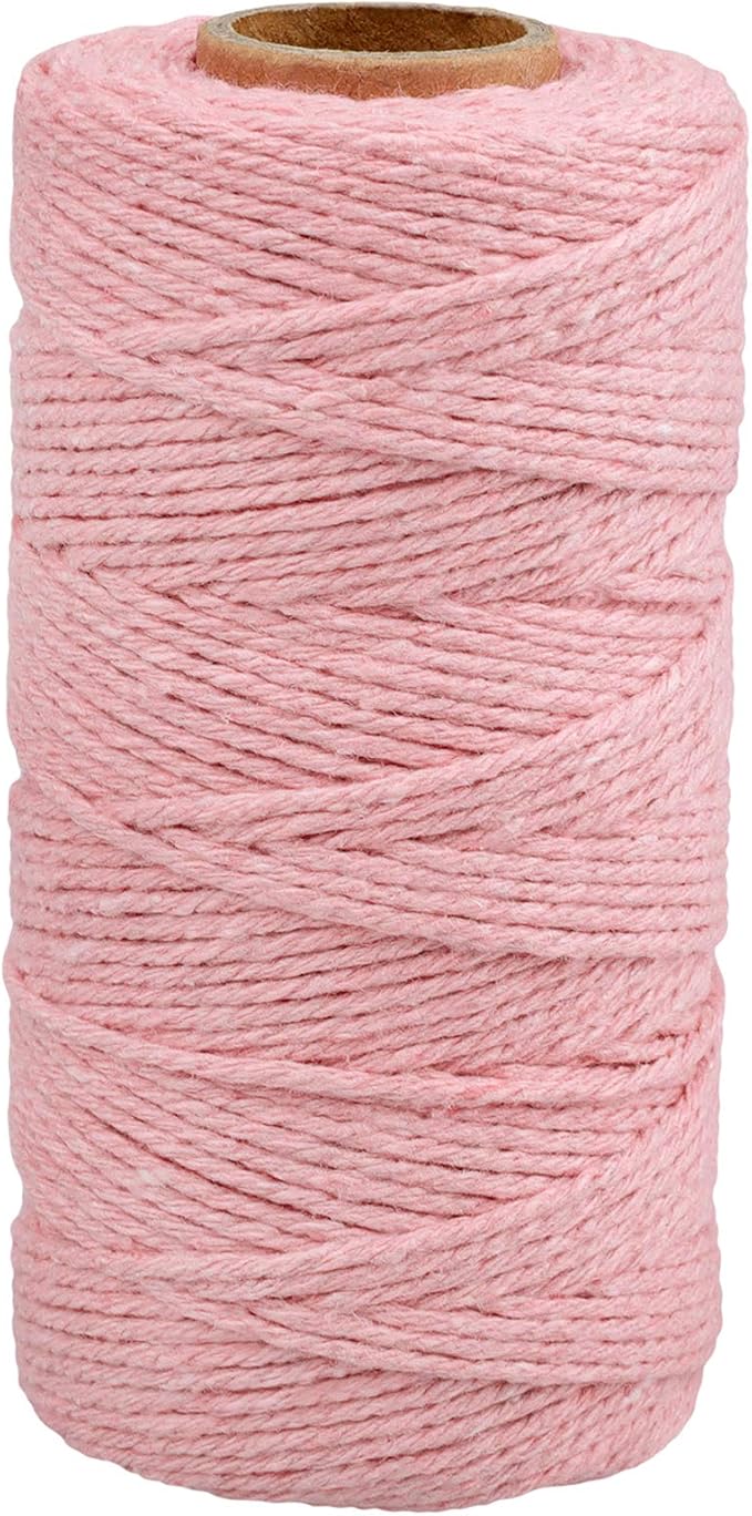 jijAcraft Pink Twine String, 328 Feet Valentine's Day Bakers Twine String, 2MM Heavy Duty Packing String for Valentine's Day DIY Crafts, Present Decoration, Gift Wrapping, Craft Wrapping
