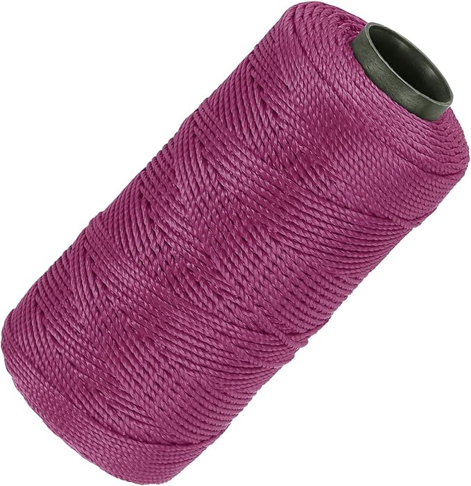 MECCANIXITY Nylon String 3 Strands Twisted Mason Line 1.5mm x 218 Yards Nylon Twine String for DIY Projects, Home Improvement, Gardening, Gift Wrapping, Christmas Party Supplies, Dark Red