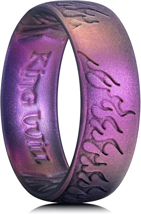 King Will Silicone Ring for Men and Women, 1.8mm Ultra Thick 6.6mm Width, Dome Metallic Style Comfort Fit - Breathable Durable Flexible Wedding Band