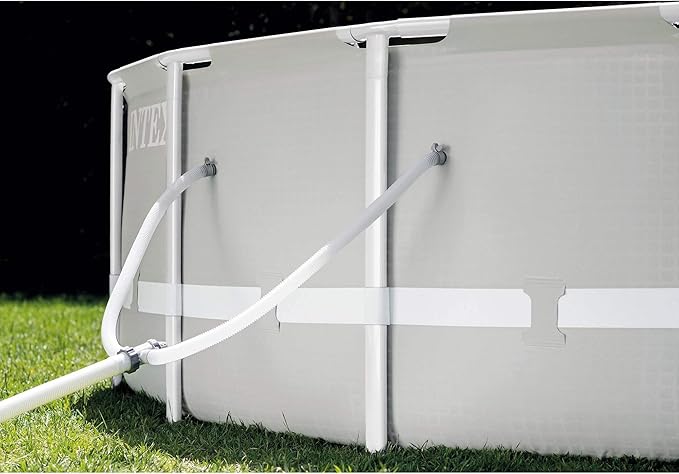 INTEX 26755EH Prism Frame Premium Above Ground Swimming Pool Set: 20ft x 52in – Includes 1500 GPH Cartridge Filter Pump – Removable Ladder – Pool Cover – Ground Cloth