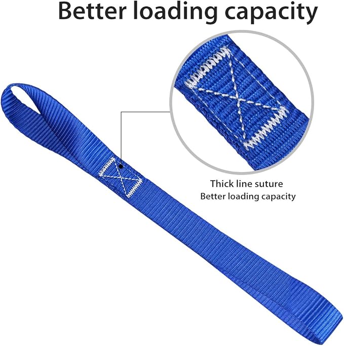 Soft Loop Tie Down Straps (8 Pack) 1800Lbs Load Capacity, 4800Lbs Breaking Strength Heavy Duty Tie Down Loops for Securing ATV UTV Motorcycles Scooters Dirt Bikes Lawn Garden Equipment